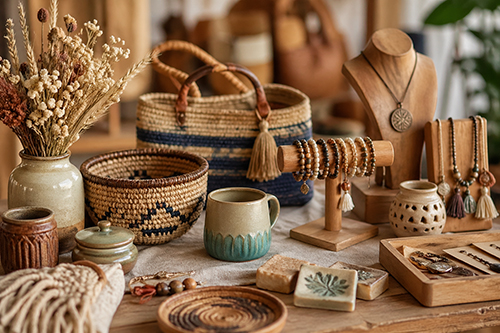 Vente d'articles artisanaux organisée par le Cercle de Fermières de Grande-Vallée